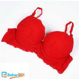 Soft Lace Foam Padded Pushup Red Bra For Girls-01 piece
